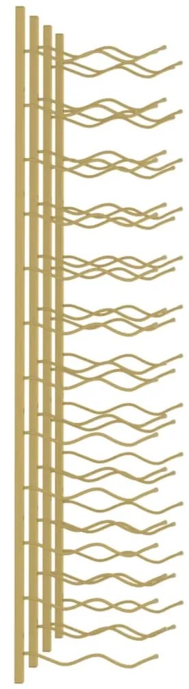 Garrafeira de parede para 24 garrafas 2 pcs ferro dourado