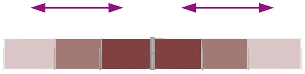 Toldo lateral retrátil para pátio 140x1200 cm castanho