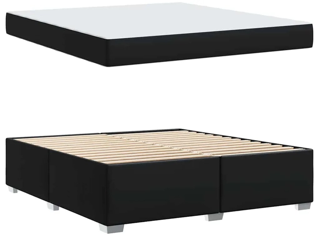Estrutura da Cama Outros Preto 180 x 200 cm Couro sintético