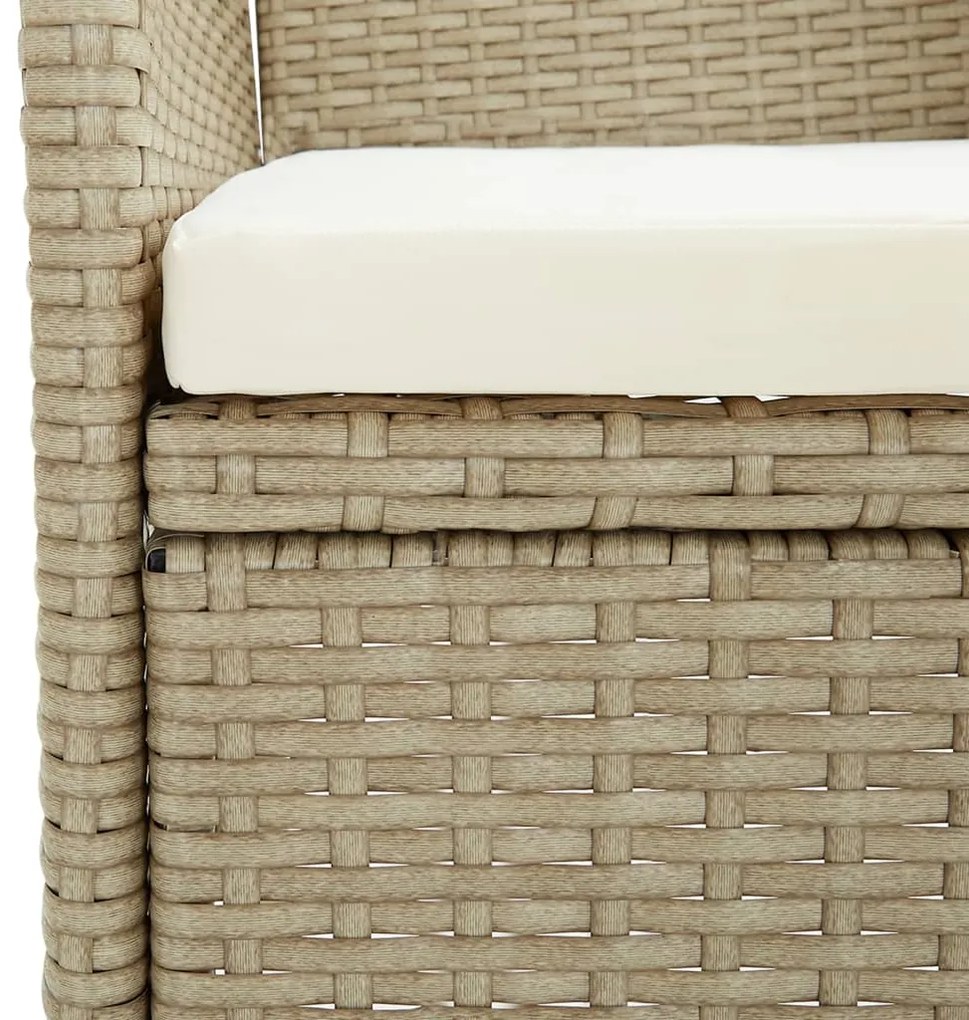 3 pcs conjunto de jantar para jardim bege