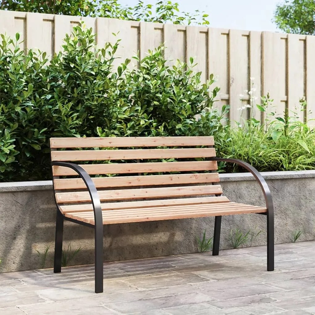 41014 vidaXL Banco de jardim 120 cm madeira e ferro