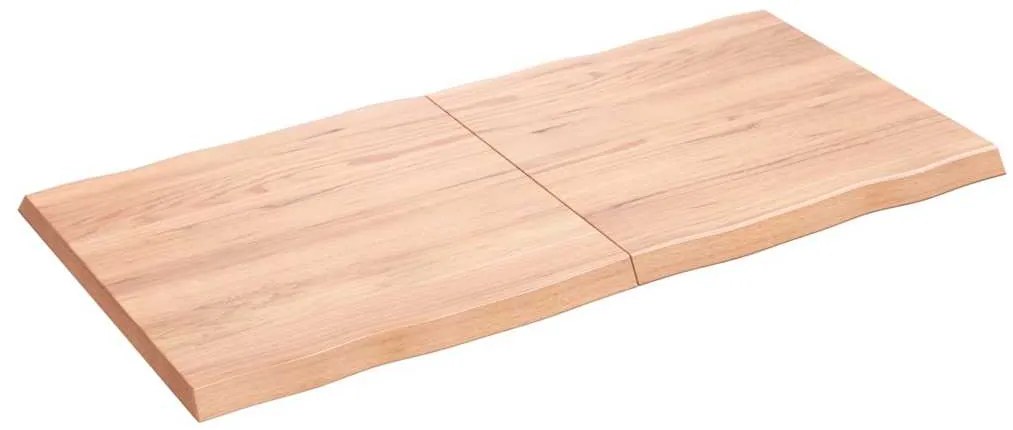 Tampo de mesa com bordas vivas carvalho tratado castanho-claro