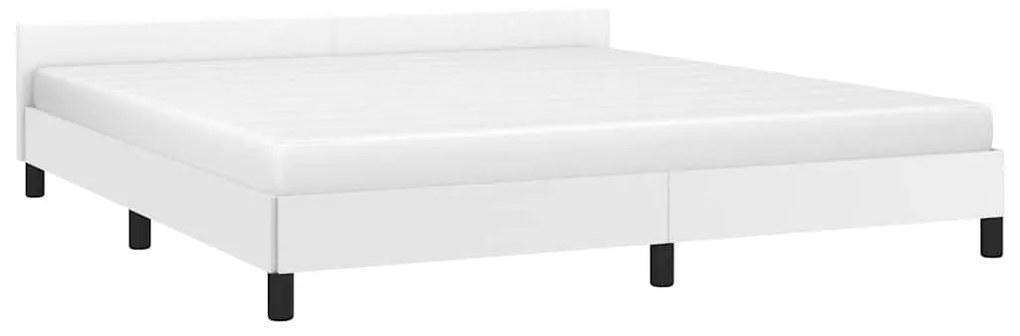 Estrutura de cama c/ cabeceira sem colchão 160x200 cm branco
