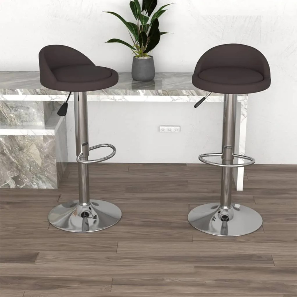 vidaXL Bancos de bar 2 pcs couro artificial castanho