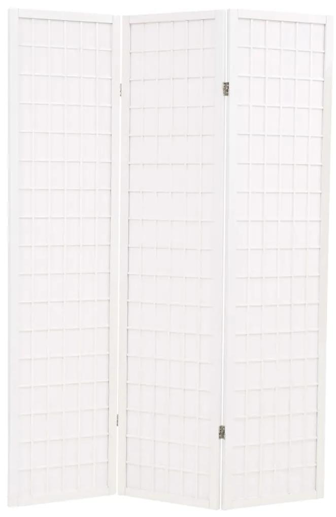 245905 vidaXL Biombo dobrável com 3 painéis estilo japonês 120x170 cm branco