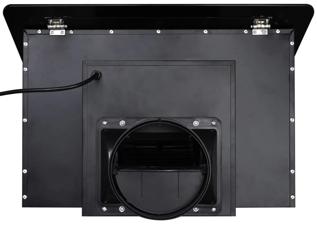 vidXL Exaustor com ecrã 600 mm vidro temperado preto