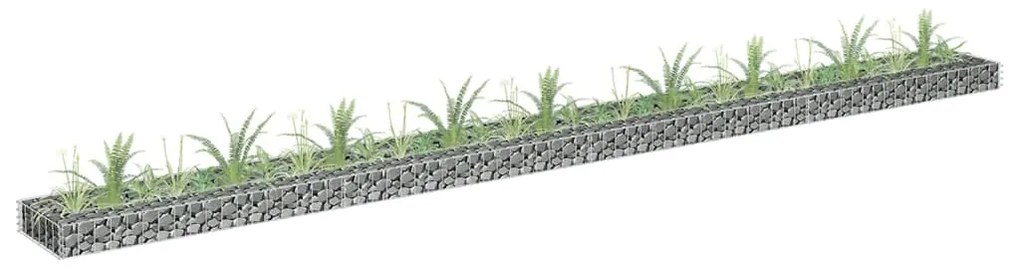 vidaXL Canteiro elevado/cesto gabião 360x30x10 cm aço galvanizado