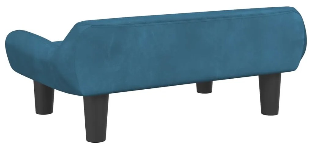 Cama para cães 70x40x24 cm veludo azul