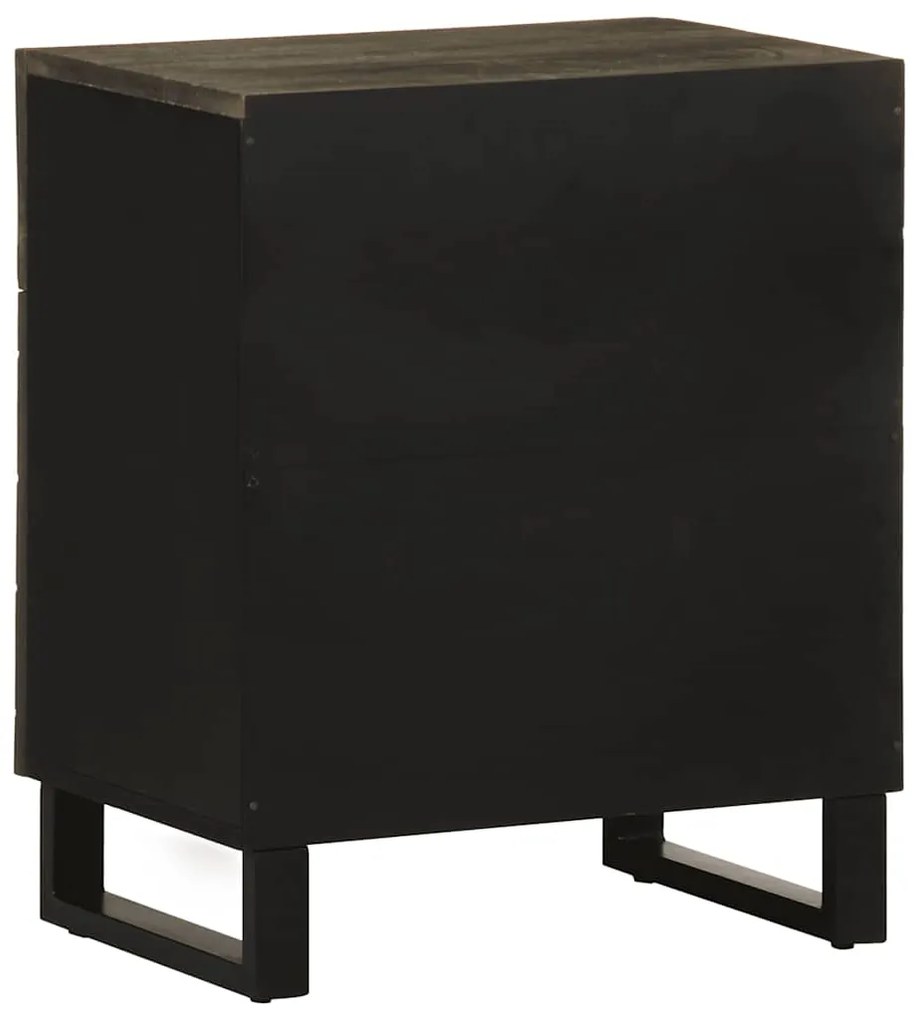 Mesa de cabeceira 50x33x60 cm madeira de mangueira maciça preto
