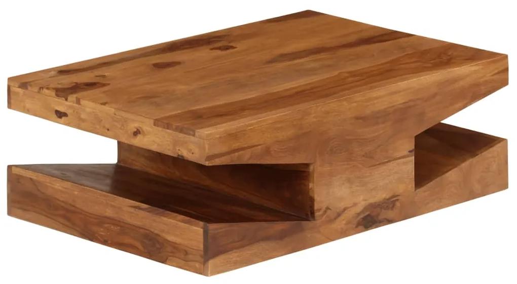 Mesa de centro em madeira de sheesham maciça 90x60x30 cm