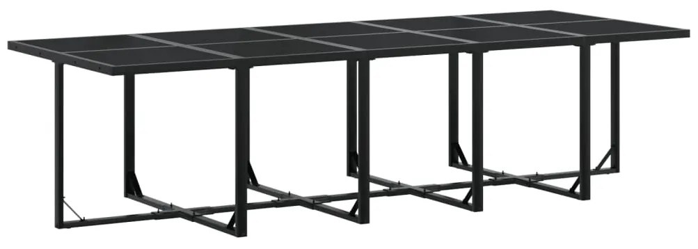 15 pcs conjunto de jantar p/jardim com almofadões vime PE preto