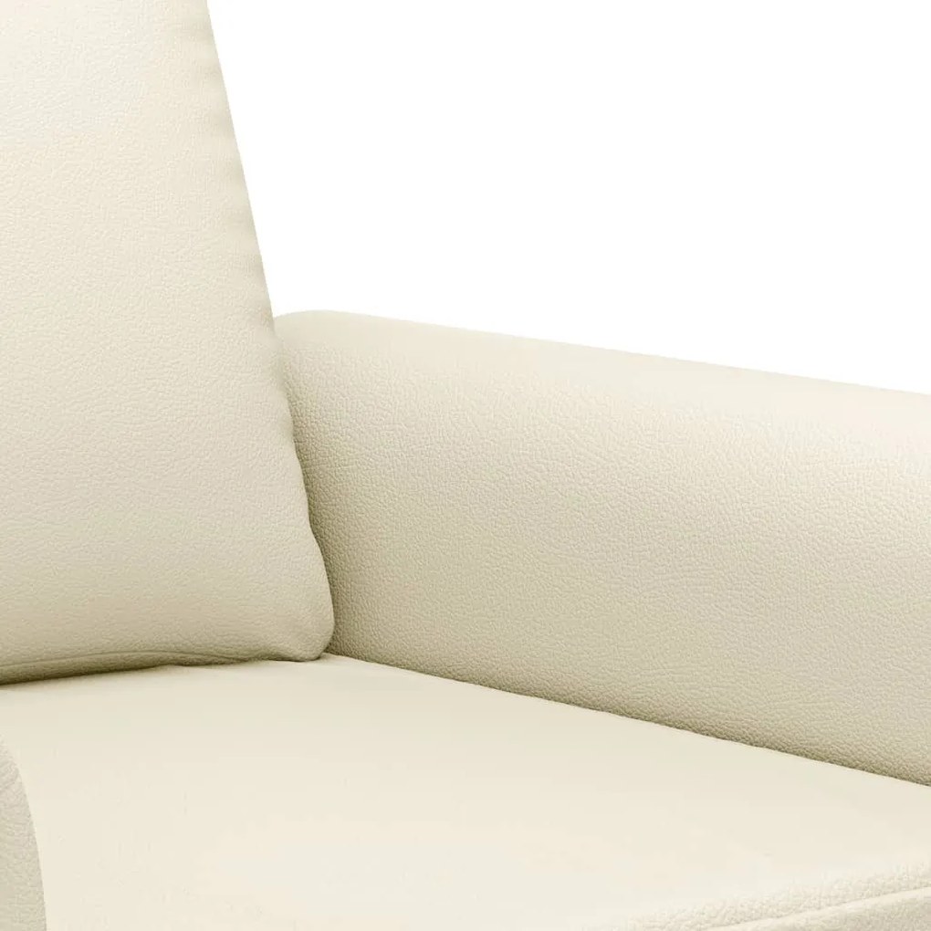 2 pcs conjunto de sofás com almofadas couro artificial creme