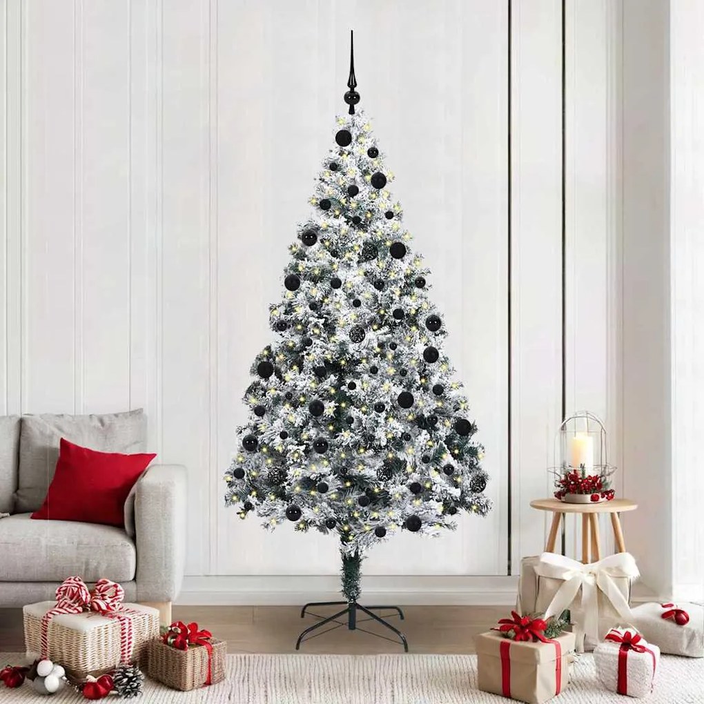 vidaXL Árvore de Natal Artificial Branco 210 cm PVC, Aço e Plástico