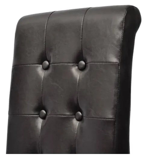 Cadeiras de jantar 6 pcs couro artificial preto