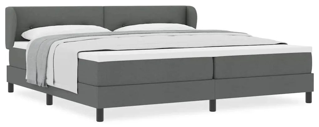Cama Box com Colchão vidaXL Cinza Escuro 200x200 cm Tecido