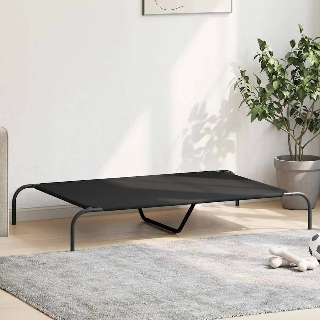 Cama para cães elevada 130x80x20cm tecido oxford e aço preto