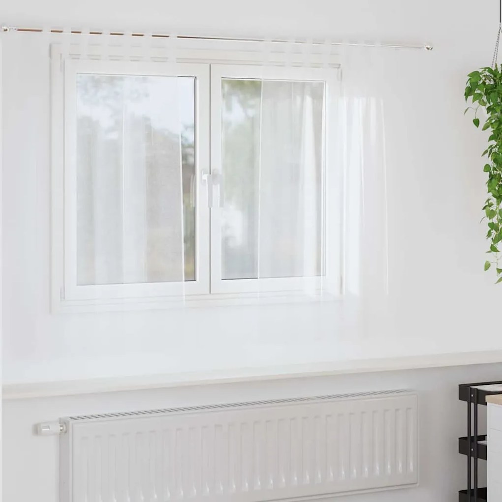 vidaXL Cortina de Voile 2 pcs Branco 140 x 140 cm Poliéster