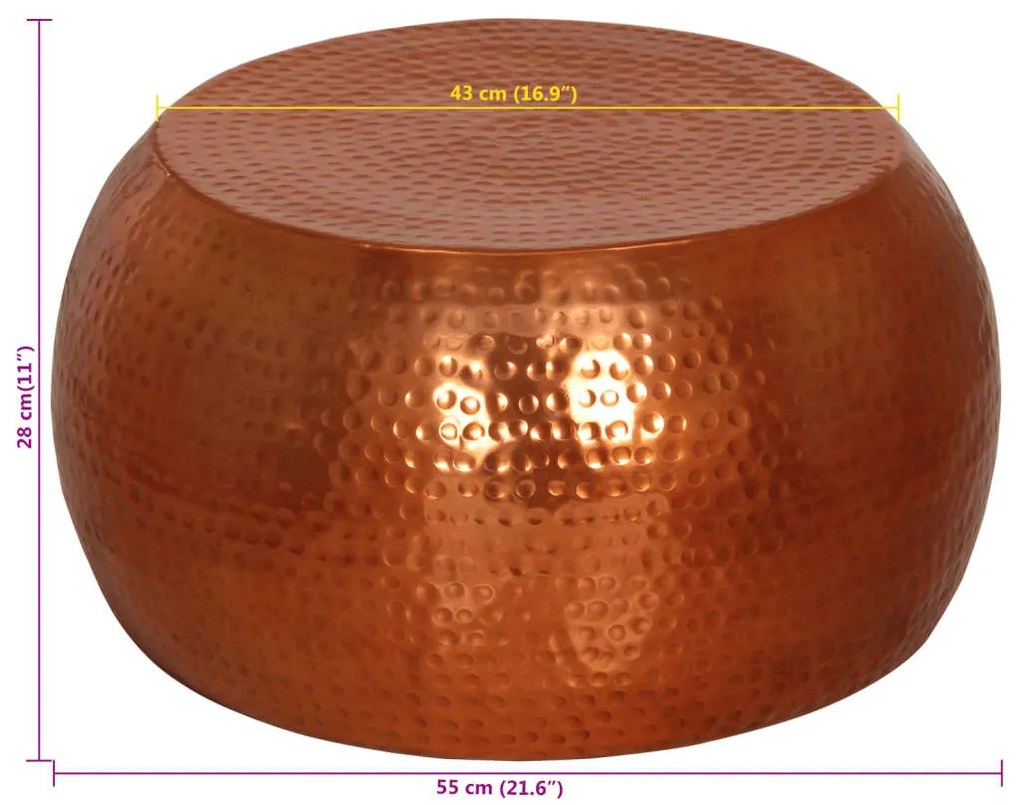 Mesa de centro Ø55x28 cm alumínio