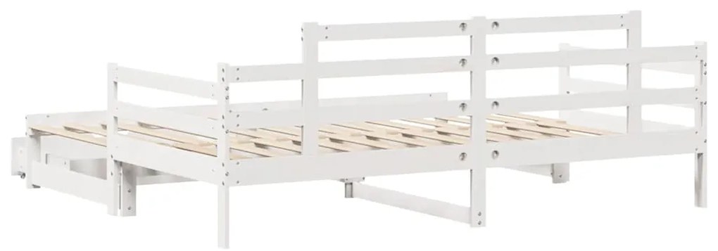 Sofá-cama com gavetão e gavetas sem colchão 80x200 cm branco