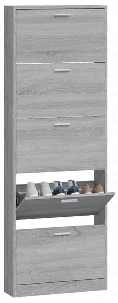 Sapateira 59x17x169 cm derivados de madeira sonoma cinza