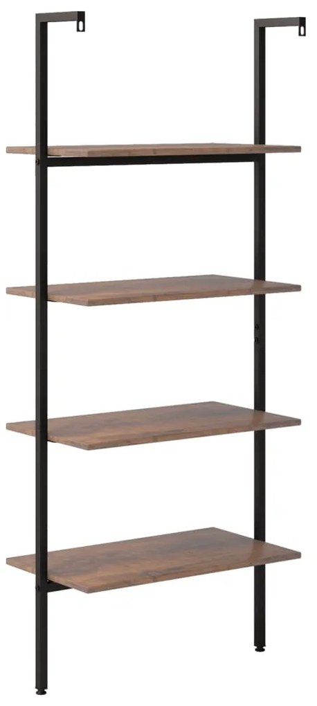 Unidade 4 prateleiras 64x35x152,5 cm castanho-escuro e preto
