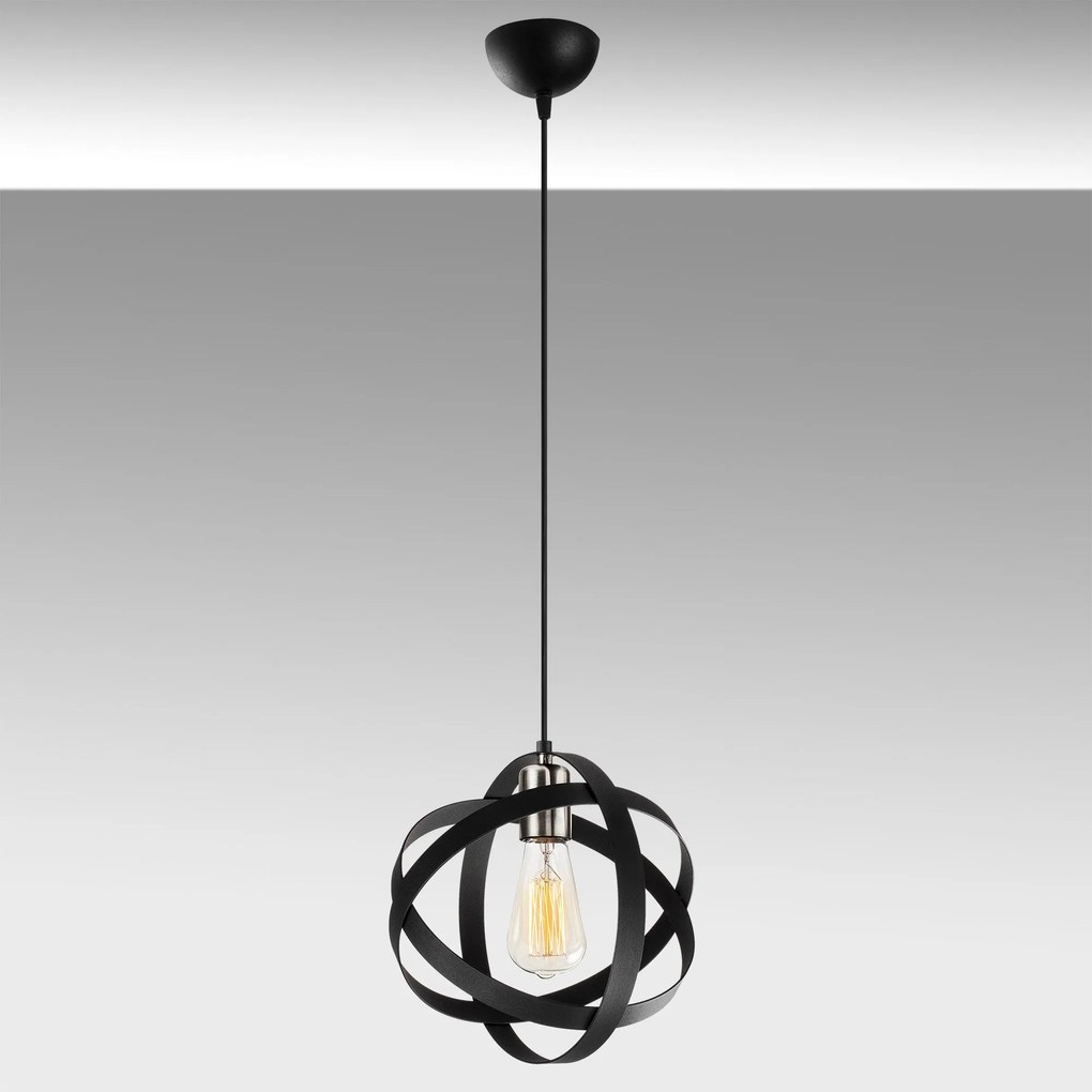 Candeeiro de Teto Gezegen – Preto Níquel – 25 cm de Diâmetro