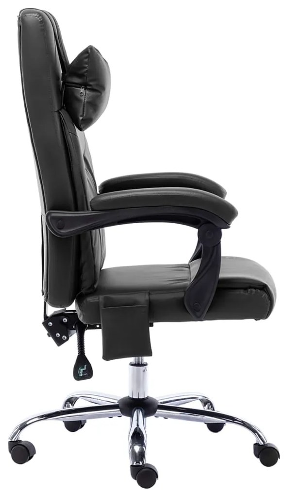 Cadeira de escritório c/ função massagem couro artificial preto