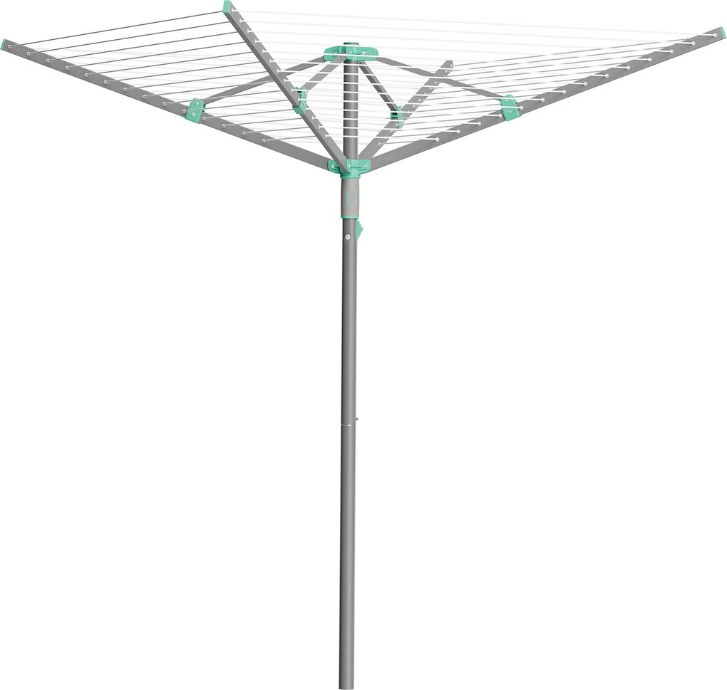 Estendal de roupa giratório 139,3 x 139,3 x 181,5 cm, com 50 m de corda, Prateado