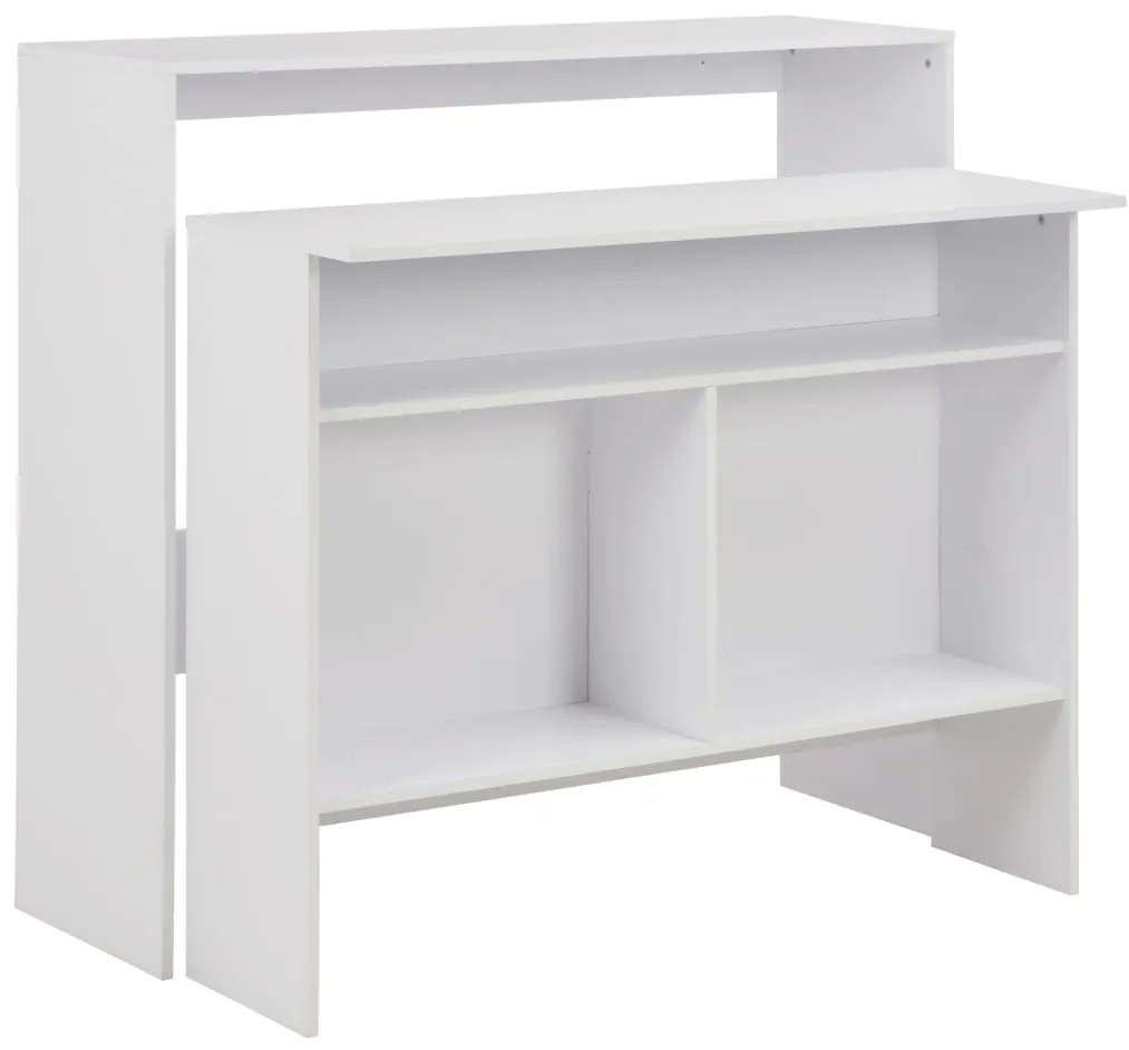 Conjunto de 2 Mesas de Bar Hanise Modulares - Branco - Design Moderno