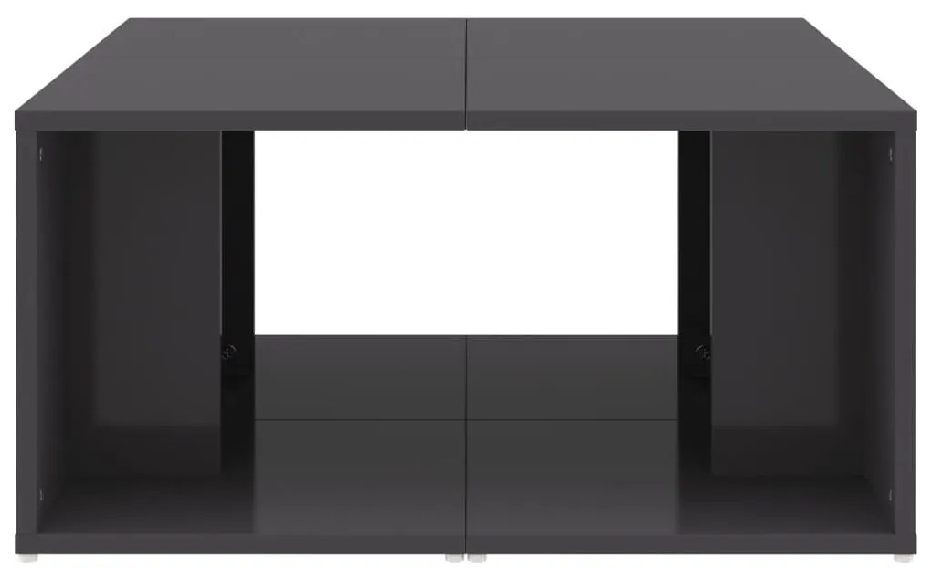 Mesas de centro 4pcs derivados de madeira cinza brilhante