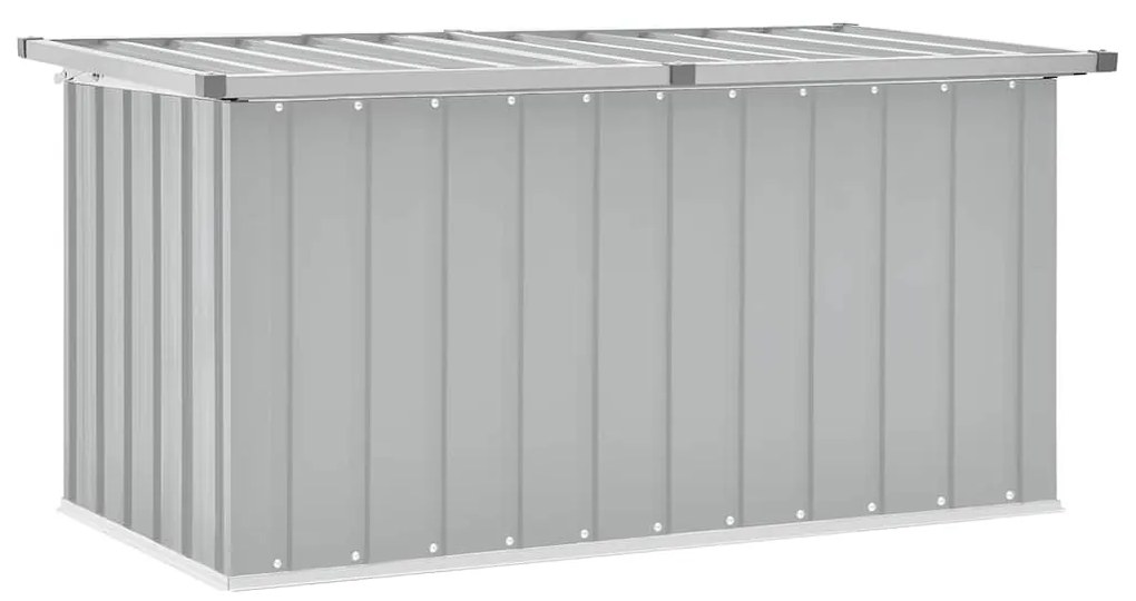Caixa de arrumação para jardim 129x67x65 cm cinzento