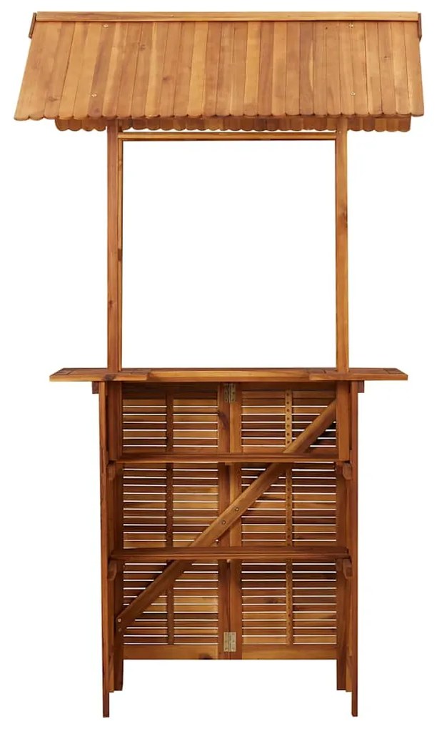 Mesa de bar exterior c/ telhado 113x106x217 cm acácia maciça