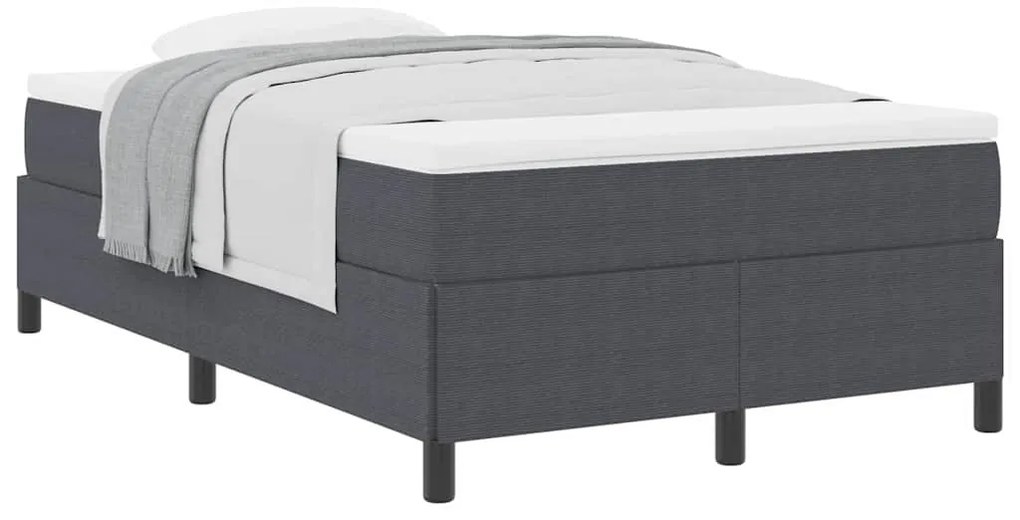 Cama vidaXL Cinza Escuro 120x200 cm Tecido Corduroy