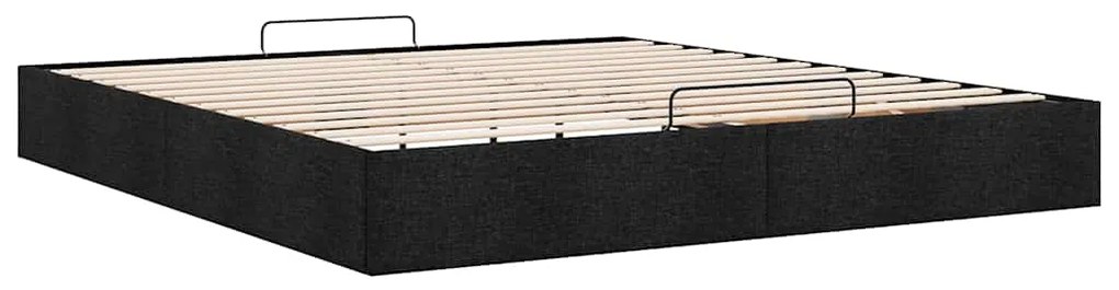 Estrutura de cama otomana sem colchão 180x200 cm tecido preto