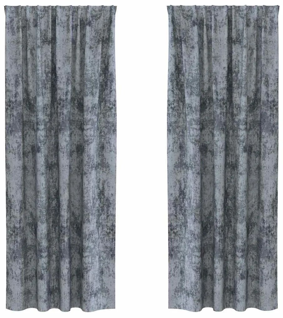 Cortinas de Veludo - 2 peças com Ilhós em Cinza Prata (245 x 140 cm)