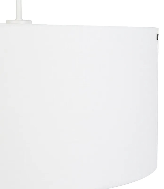 Candeeiro de suspensão moderno branco com cúpula branca 50 cm - Combi 1