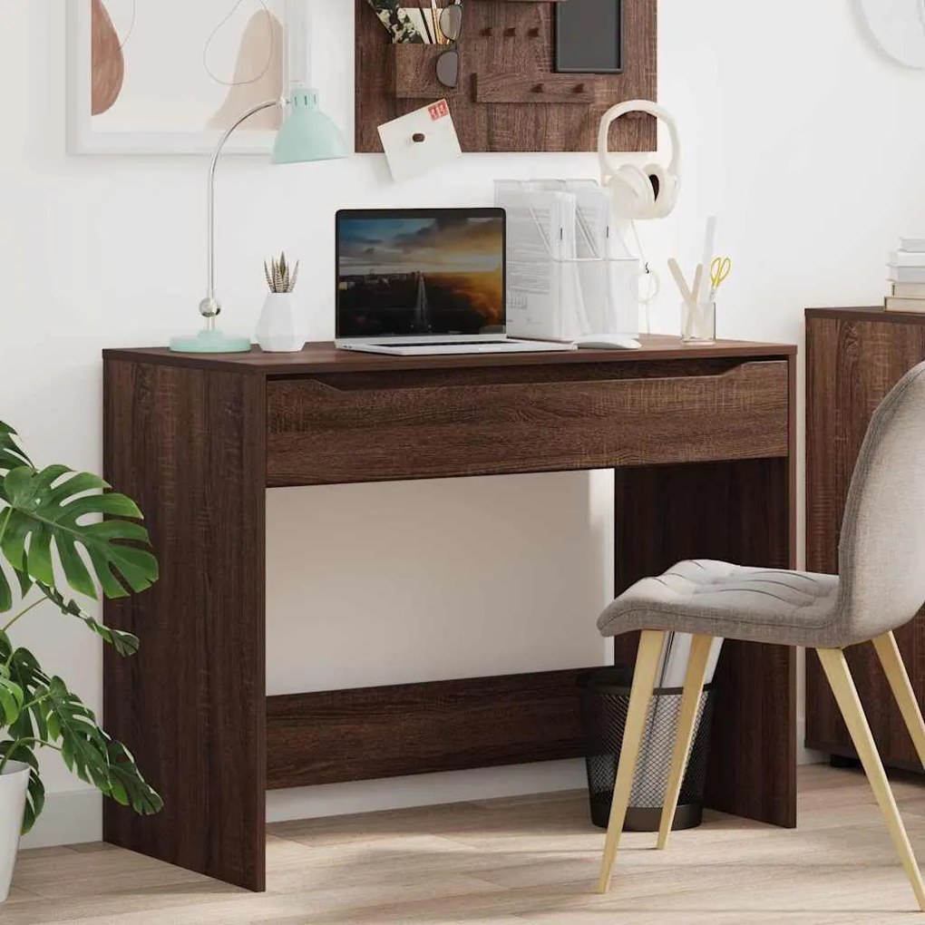 vidaXL Mesa Carvalho Marrom 100 x 50 x 78 cm Madeira processada