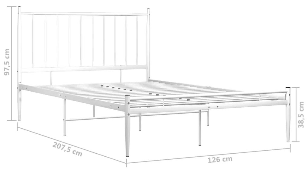 Estrutura de cama metal 120x200 cm branco