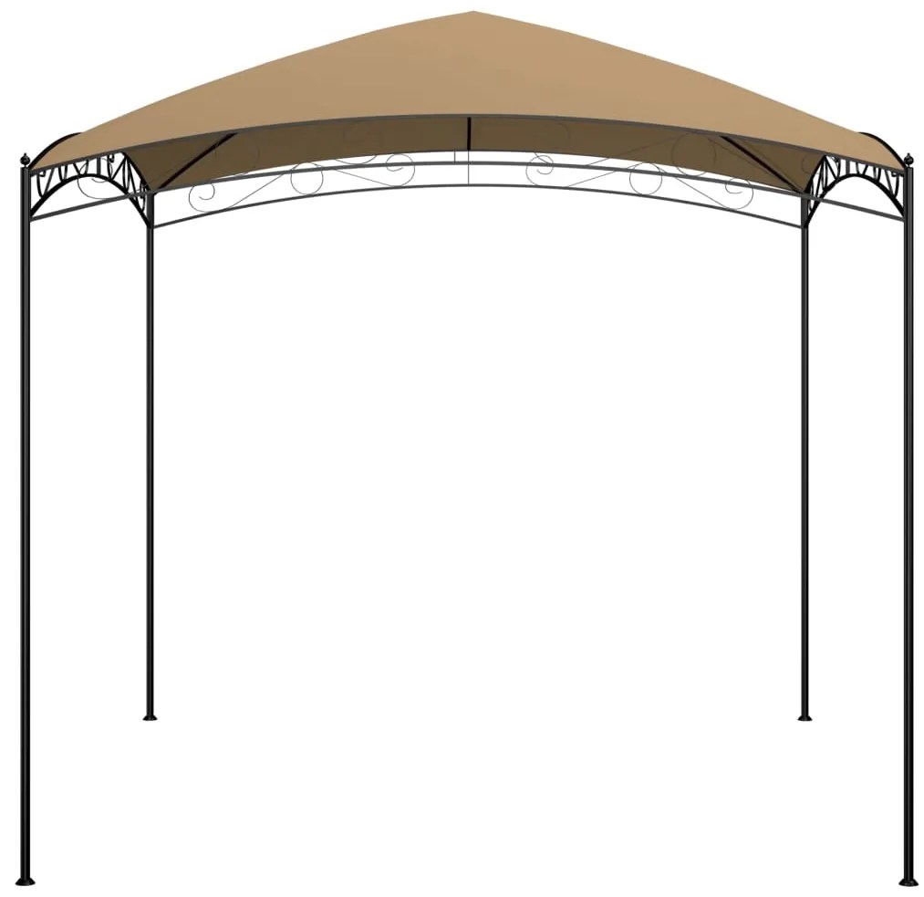 Gazebo 3x3x2,65 m 180 g/m² cinzento-acastanhado