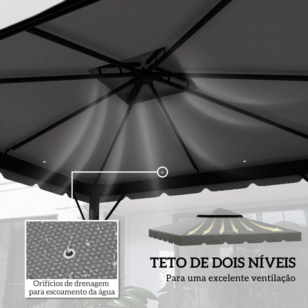 Toldo de Substituição para Pérgola 300x300 cm Teto de Substituição par