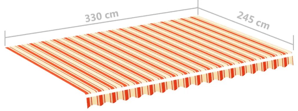 Tecido de substituição para toldo 3,5x2,5 m amarelo e laranja