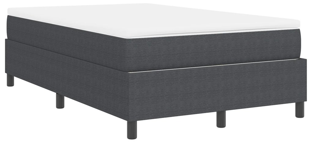 Cama Box Spring da com Colchão Cinza Escuro 120x200 cm Tecido de Cordu