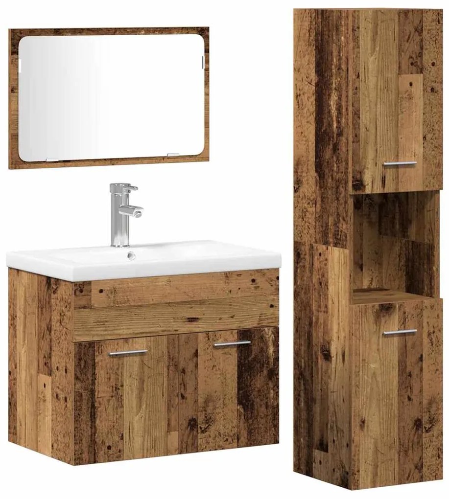 Conjuntos Outros 3 pcs Madeira Antiga 30 x 30 x 130 cm