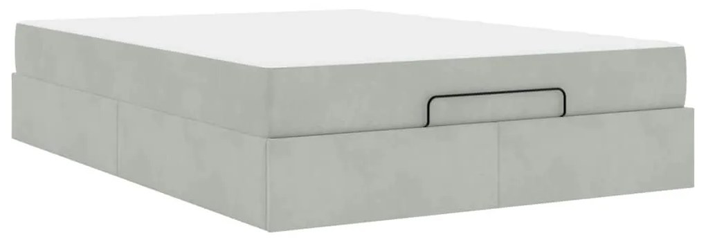 Estrutura da Cama Outros Cinzento-claro 160 x 200 cm Veludo