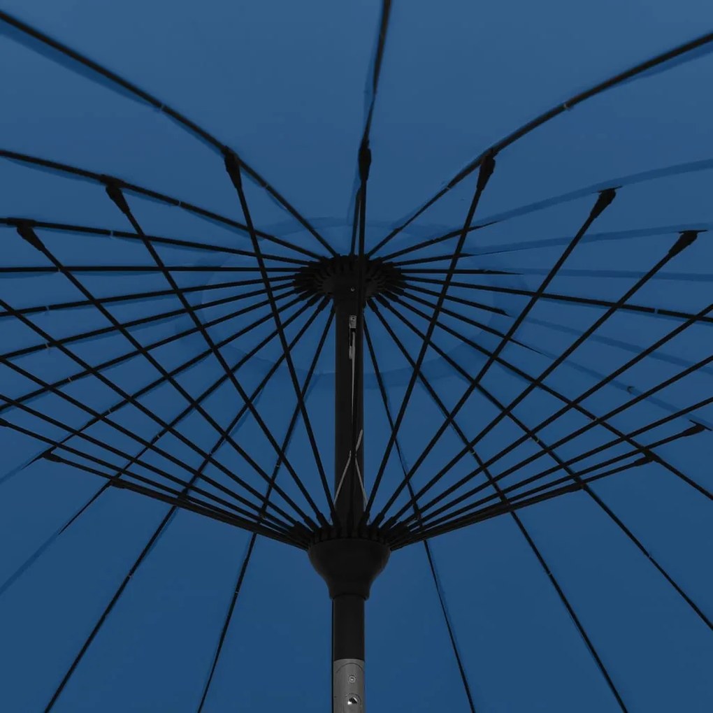 Guarda-sol de exterior c/ mastro alumínio 270 cm azul-ciano