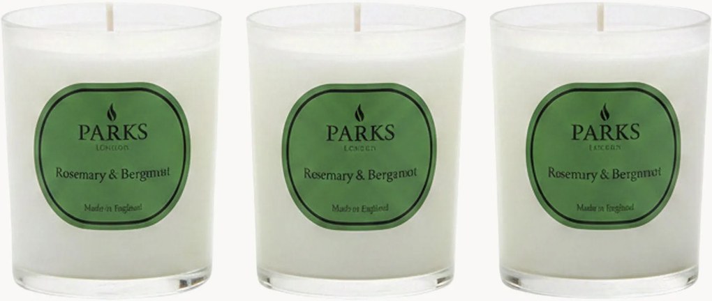 Velas perfumadas artesanais Vintage Aromatherapy (alecrim, bergamota, lavanda), conjunto de 3
