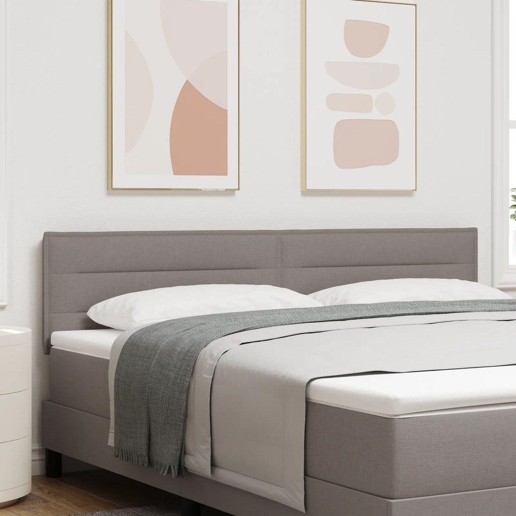 vidaXL Cabeceira Design Linhas Taupe 90 cm Tecido