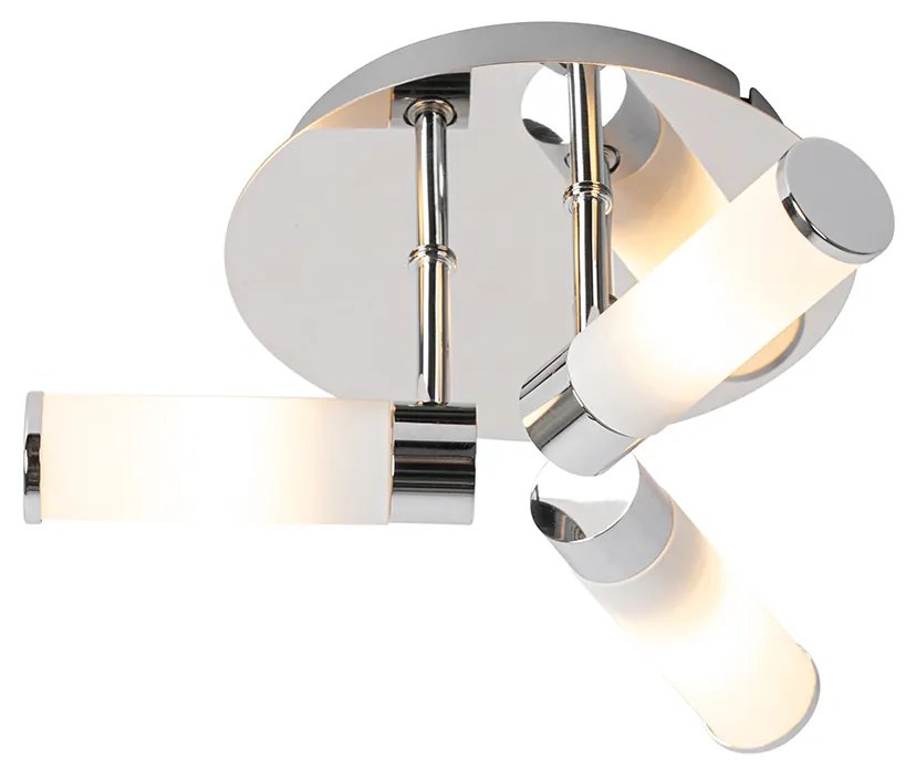 Candeeiro de teto moderno para casa de banho cromado 3 luzes IP44 - Bath