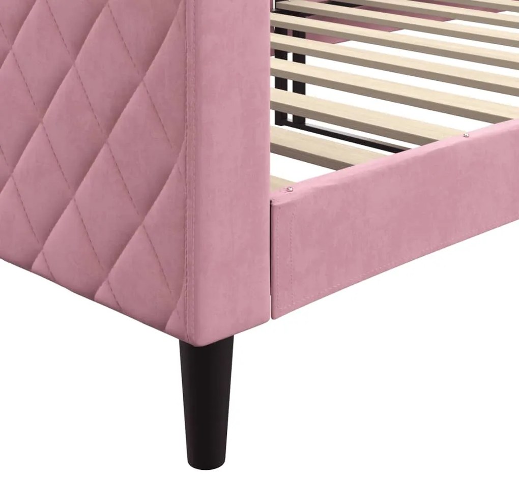 Sofá-cama 90x200 cm veludo rosa