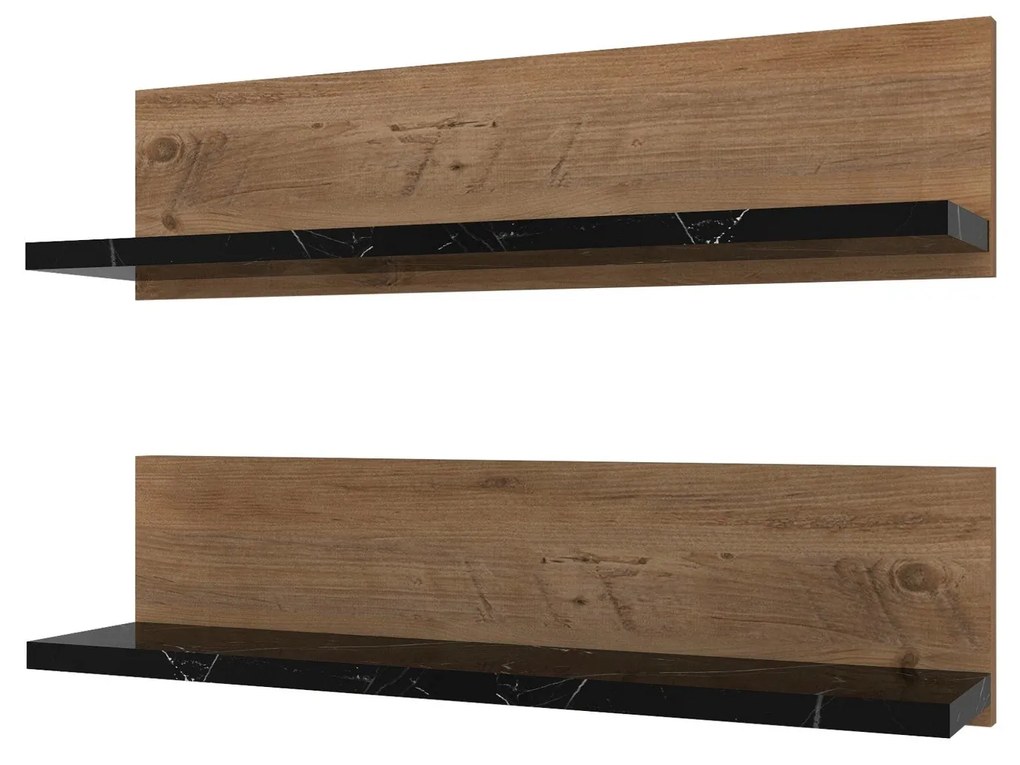 Prateleira de Parede Shelf – Pinho Atlântico e Preto – 60 cm x 15 cm x